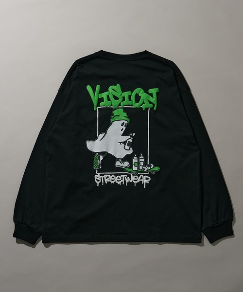 VISION STREET WEAR(ヴィジョンストリートウェア)の「∴WEGO/VISIONゴーストスケーターロングスリーブT(Tシャツ/カットソー・メンズ・ブラック/ホワイト・LARGE/MEDIUM)」の9枚目の写真