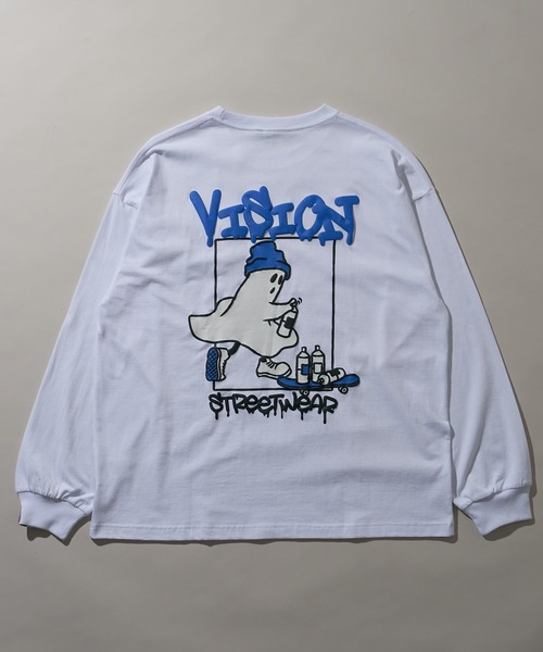 VISION STREET WEAR(ヴィジョンストリートウェア)の「∴WEGO/VISIONゴーストスケーターロングスリーブT(Tシャツ/カットソー・メンズ・ブラック/ホワイト・LARGE/MEDIUM)」の6枚目の写真