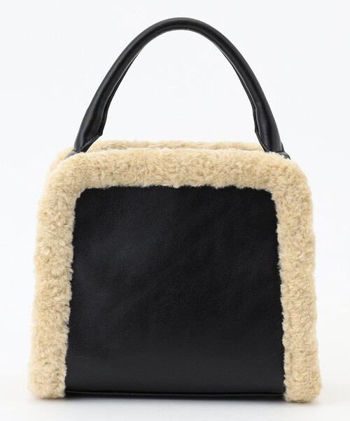 ICB(アイシービー)の「【CLASSY.1月号掲載】トリミングスクエア ショルダーバッグ(ショルダーバッグ・レディース・ブラック系・F)」の1枚目の写真