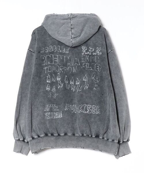 22AW ミハラヤスヒロ ビンテージ加工スウェット ドッキング Maison MIHARA YASUHIRO - Cat Printed Sweatshirt - GRAY