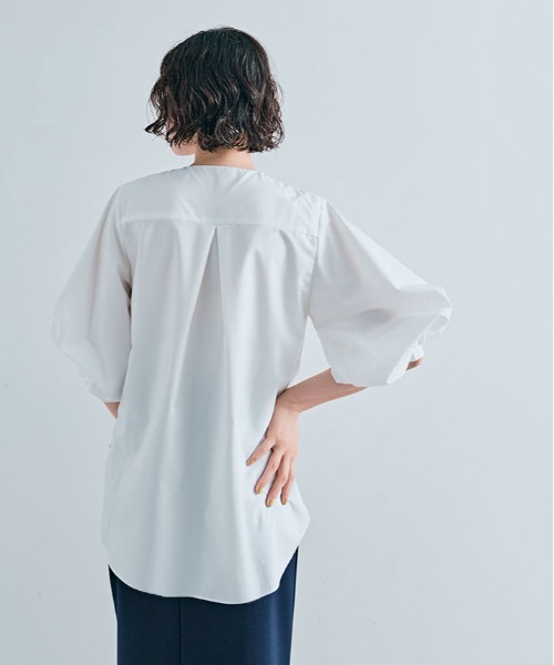kirakiraShop(キラキラショップ)の「ボリューム スリーブ 五分丈 ギャザー ブラウス(シャツ/ブラウス・レディース・ブルー/ブラック/ホワイト・S/M)」の10枚目の写真