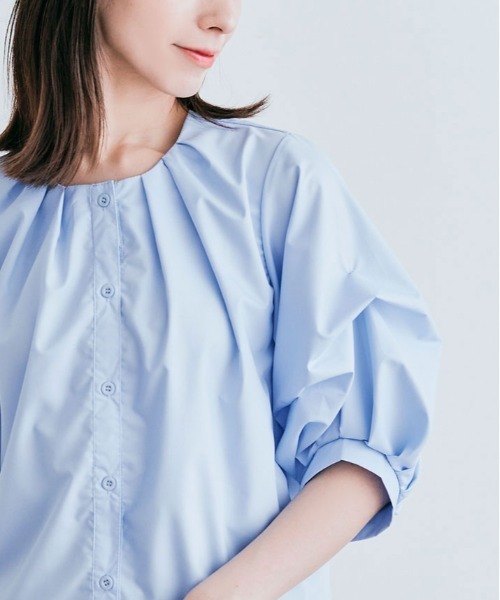 kirakiraShop(キラキラショップ)の「ボリューム スリーブ 五分丈 ギャザー ブラウス(シャツ/ブラウス・レディース・ブルー/ブラック/ホワイト・S/M)」の20枚目の写真
