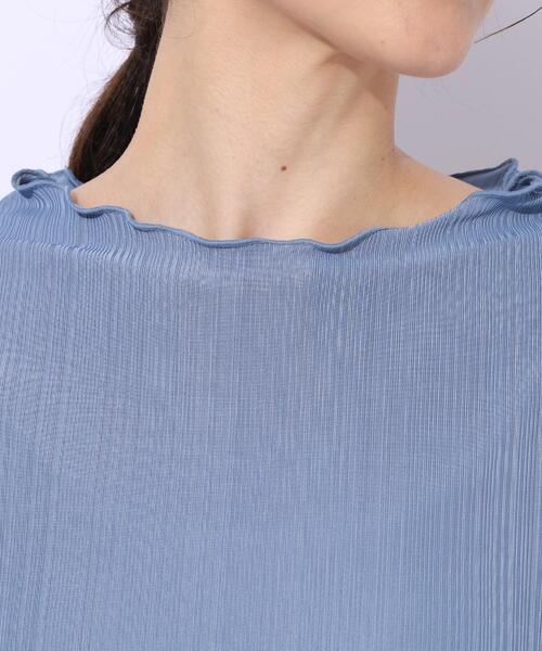 Cutie Blonde（キューティーブロンド）の「【洗える】スマートに女性らしさが光る　ランダムリブトップス（シャツ/ブラウス・レディース・ブラック/ホワイト系/ブルー・03/04/02）」の19枚目の写真