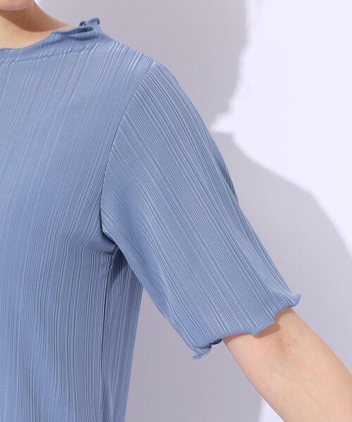 Cutie Blonde（キューティーブロンド）の「【洗える】スマートに女性らしさが光る　ランダムリブトップス（シャツ/ブラウス・レディース・ブラック/ホワイト系/ブルー・03/04/02）」の20枚目の写真