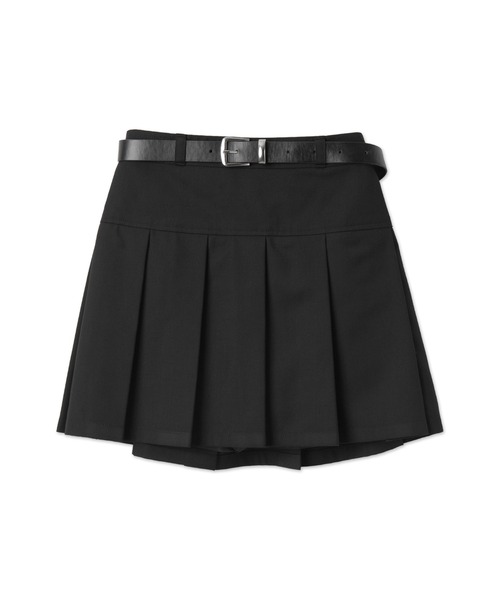 WEGO（ウィゴー）の「WEGO/ベルト付プリーツミニスカパン（スカート・レディース・杢グレー/ブラック系その他2/ブラック・FREE）」の22枚目の写真