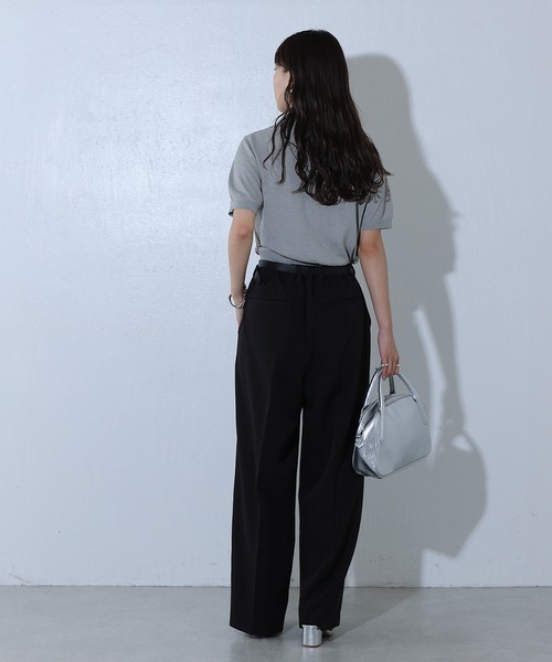 COLONY 2139(コロニートゥーワンスリーナイン)の「ハイゲージブークレニットポロ(ポロシャツ・レディース・ネイビー/グレー/ブラック・FREE)」の10枚目の写真