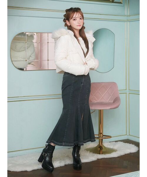 EATME（イートミー）の「フードダウンブルゾン（ブルゾン・レディース・アイボリー/ブラック/ピンク・FREE）」の18枚目の写真