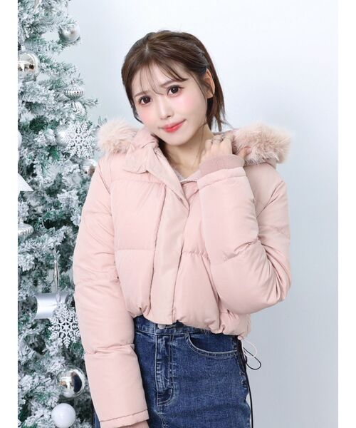 EATME（イートミー）の「フードダウンブルゾン（ブルゾン・レディース・アイボリー/ブラック/ピンク・FREE）」の13枚目の写真