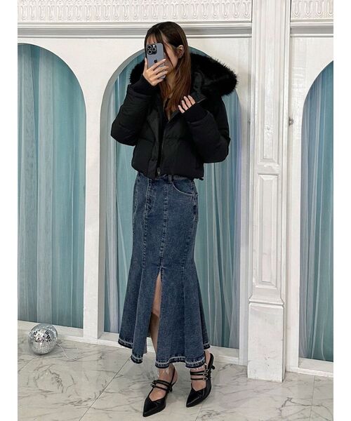 EATME（イートミー）の「フードダウンブルゾン（ブルゾン・レディース・アイボリー/ブラック/ピンク・FREE）」の21枚目の写真