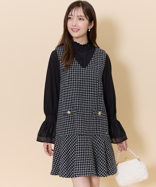 SWINGLE（スウィングル）の「ミニフリルスタンドネックフレアスリーブブラウス（シャツ/ブラウス・レディース・ブラック/オフホワイト/ボルドー・FREE）」の11枚目の写真