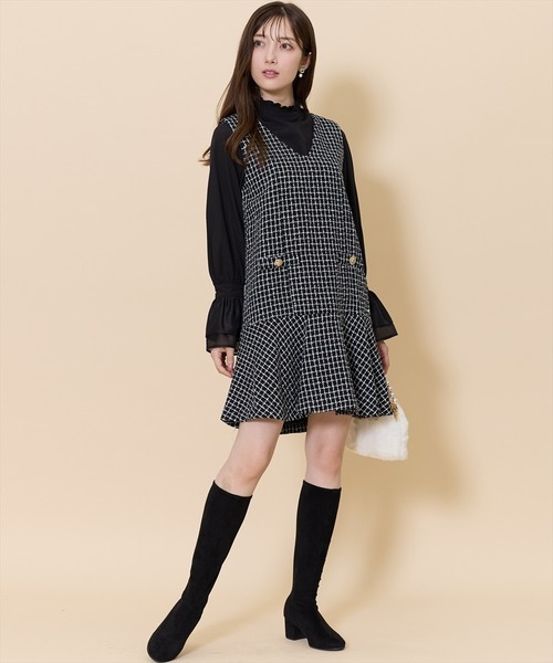 SWINGLE（スウィングル）の「ミニフリルスタンドネックフレアスリーブブラウス（シャツ/ブラウス・レディース・ブラック/オフホワイト/ボルドー・FREE）」の14枚目の写真