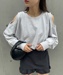 mline | 【3色展開】[mline]肩開きスウェット(Tシャツ/カットソー)
