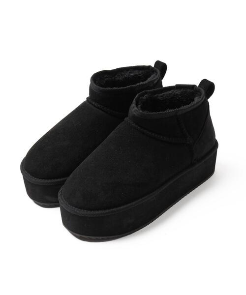 WEGO（ウィゴー）の「WEGO/厚底ショートフェイクムートンブーツ（ブーツ・レディース・ベージュ/ブラウン/ライトベージュ/ブラック/グレー・SMALL/MEDIUM/LARGE/X-LARGE）」の20枚目の写真