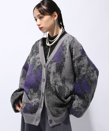 HARE | アブストラクトガラニットカーディガン(HARE)(カーディガン/ボレロ)