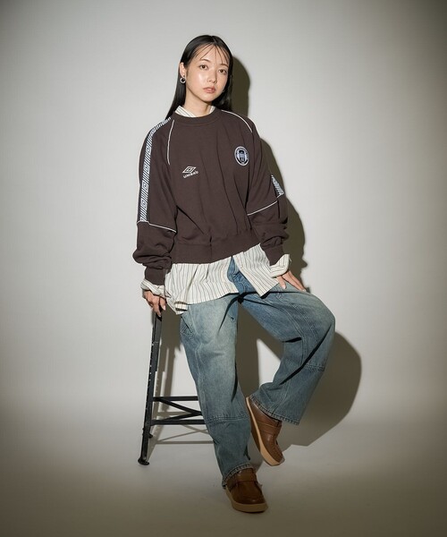 セール】UMBRO × FREAK'S STORE/アンブロ 別注 Line Logo Crew