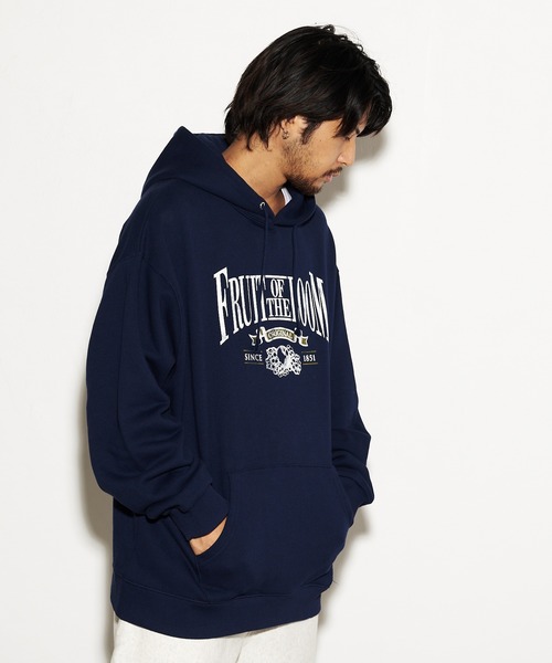 FRUIT OF THE LOOM（フルーツオブザルーム）の「FRUIT OF THE LOOM HIGH QUALITY LOGO HOODIE（パーカー・メンズ・ブラック/ネイビー・L/M/XL）」の14枚目の写真