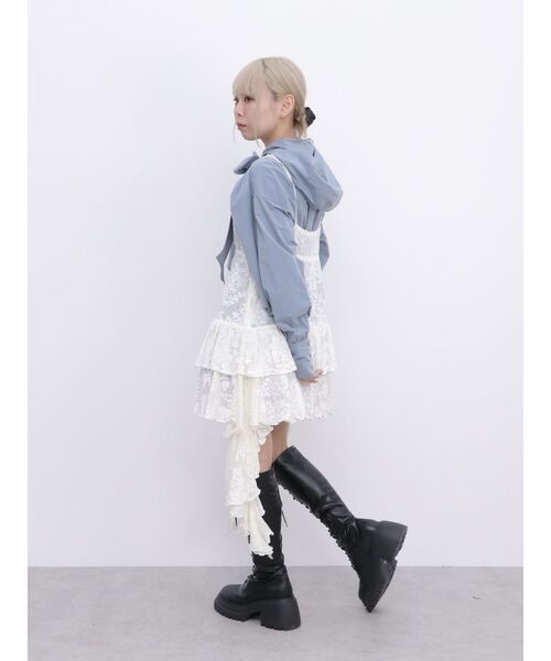 jouetie(ジュエティ)の「ボウタイフーディーシャツ(シャツ/ブラウス・レディース・ブルー/レッド・MEDIUM)」の12枚目の写真