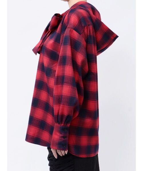 jouetie(ジュエティ)の「ボウタイフーディーシャツ(シャツ/ブラウス・レディース・ブルー/レッド・MEDIUM)」の16枚目の写真