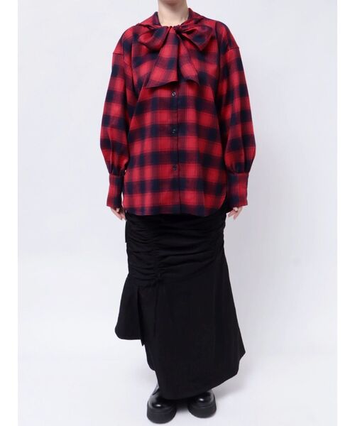 jouetie(ジュエティ)の「ボウタイフーディーシャツ(シャツ/ブラウス・レディース・ブルー/レッド・MEDIUM)」の22枚目の写真