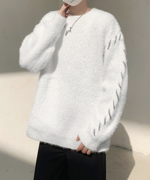 【セール】【FVLMEN】hand stitch shaggy knit pullover/ハンドステッチ シャギー ニット プルオーバー（ニット/セーター）｜FVLMEN（フルメン）