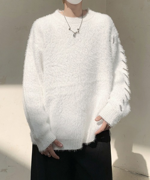 【セール】【FVLMEN】hand stitch shaggy knit pullover/ハンドステッチ シャギー ニット プルオーバー（ニット/セーター）｜FVLMEN（フルメン）