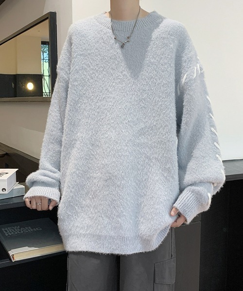 【セール】【FVLMEN】hand stitch shaggy knit pullover/ハンドステッチ シャギー ニット プルオーバー（ニット/セーター）｜FVLMEN（フルメン）