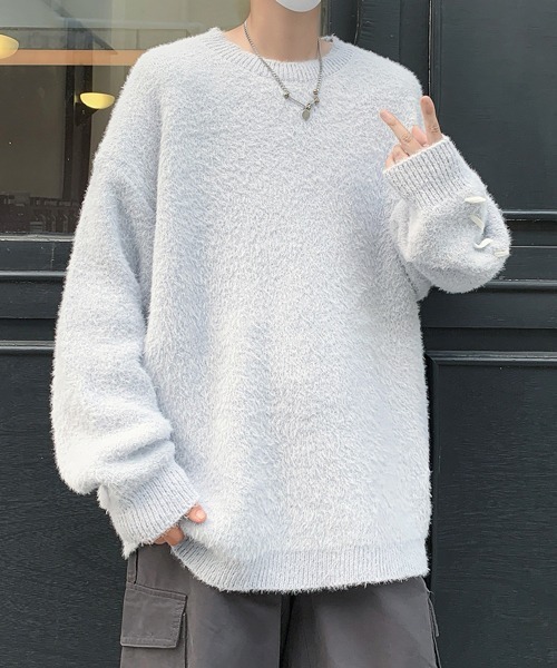 【セール】【FVLMEN】hand stitch shaggy knit pullover/ハンドステッチ シャギー ニット プルオーバー（ニット/セーター）｜FVLMEN（フルメン）