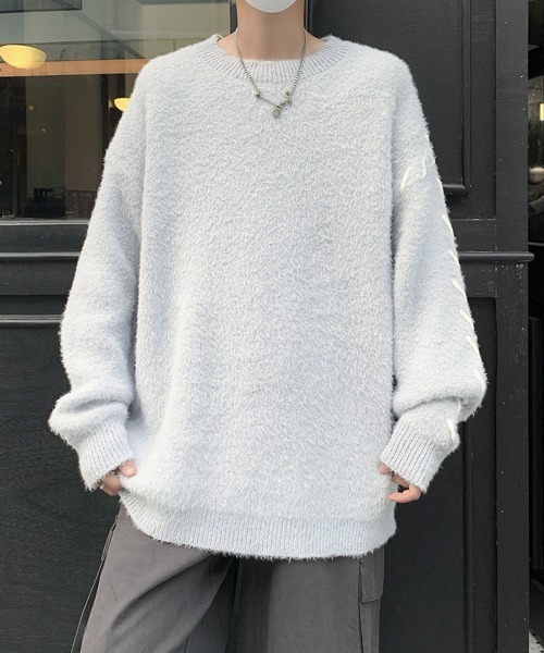 【セール】【FVLMEN】hand stitch shaggy knit pullover/ハンドステッチ シャギー ニット プルオーバー（ニット/セーター）｜FVLMEN（フルメン）