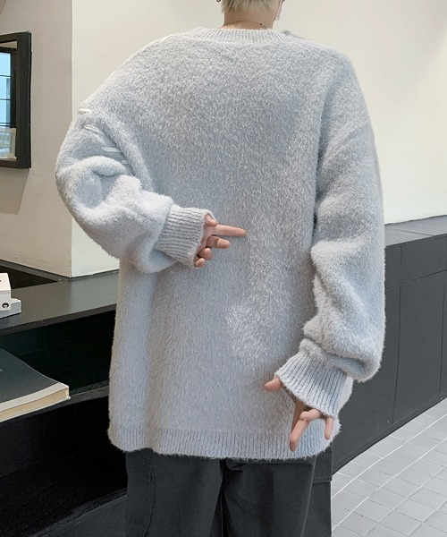 【セール】【FVLMEN】hand stitch shaggy knit pullover/ハンドステッチ シャギー ニット プルオーバー（ニット/セーター）｜FVLMEN（フルメン）