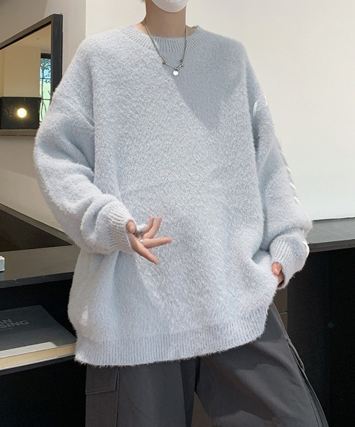 【セール】【FVLMEN】hand stitch shaggy knit pullover/ハンドステッチ シャギー ニット プルオーバー（ニット/セーター）｜FVLMEN（フルメン）