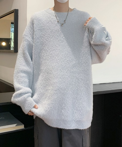 【セール】【FVLMEN】hand stitch shaggy knit pullover/ハンドステッチ シャギー ニット プルオーバー（ニット/セーター）｜FVLMEN（フルメン）