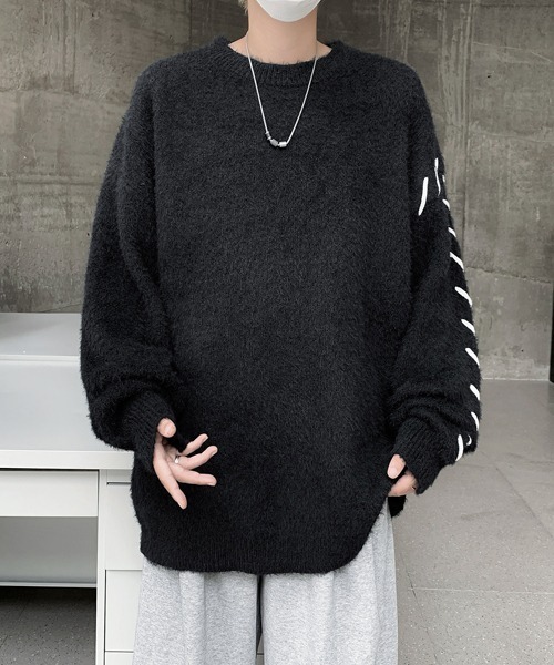 【セール】【FVLMEN】hand stitch shaggy knit pullover/ハンドステッチ シャギー ニット プルオーバー（ニット/セーター）｜FVLMEN（フルメン）