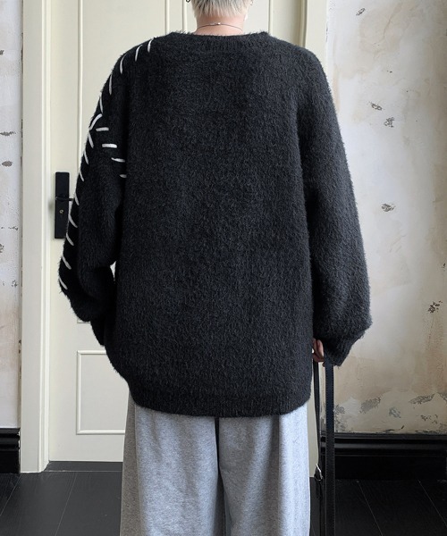 【セール】【FVLMEN】hand stitch shaggy knit pullover/ハンドステッチ シャギー ニット プルオーバー（ニット/セーター）｜FVLMEN（フルメン）