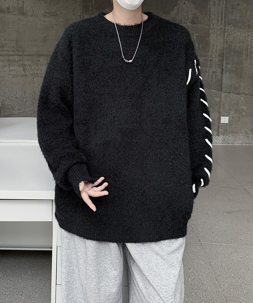 【セール】【FVLMEN】hand stitch shaggy knit pullover/ハンドステッチ シャギー ニット プルオーバー（ニット/セーター）｜FVLMEN（フルメン）