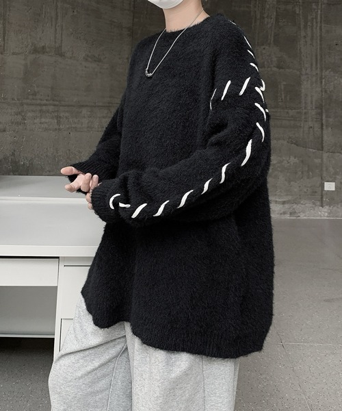 【セール】【FVLMEN】hand stitch shaggy knit pullover/ハンドステッチ シャギー ニット プルオーバー（ニット/セーター）｜FVLMEN（フルメン）
