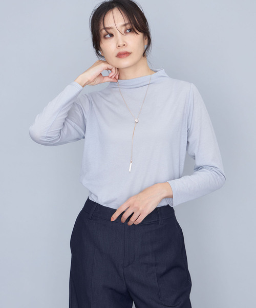 A/C DESIGN BY ALPHA CUBIC（エーシーデザインバイアルファキュービック）の「★春インナー★シアーハイネックプルオーバー（Tシャツ/カットソー・レディース・ブラック/ライトグレー/グリーン・M/L/LL）」の3枚目の写真