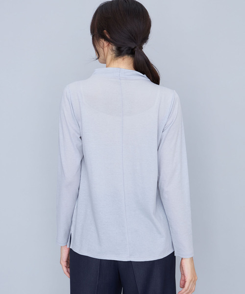 A/C DESIGN BY ALPHA CUBIC（エーシーデザインバイアルファキュービック）の「★春インナー★シアーハイネックプルオーバー（Tシャツ/カットソー・レディース・ブラック/ライトグレー/グリーン・M/L/LL）」の5枚目の写真