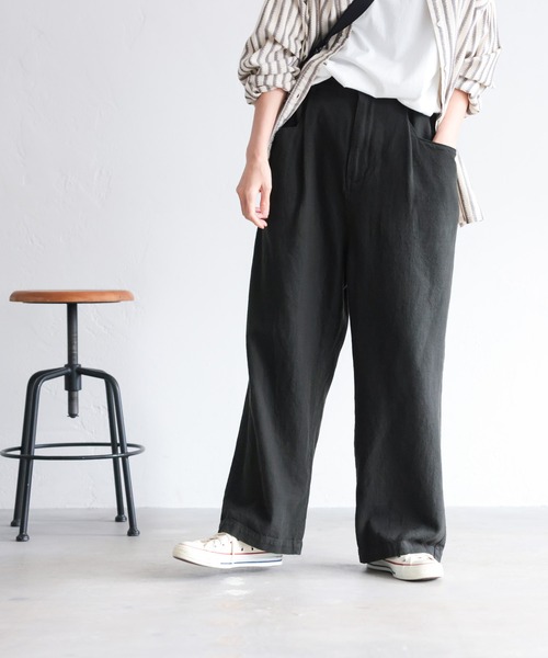 soulberry（ソウルベリー）の「よこがおワイドパンツ（その他パンツ・レディース・ブラック・5L/4L/3L/LL/L/M）」の2枚目の写真