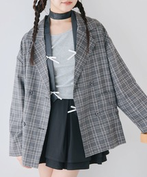 SPINNS | チェックダブルテーラードジャケット(テーラードジャケット)