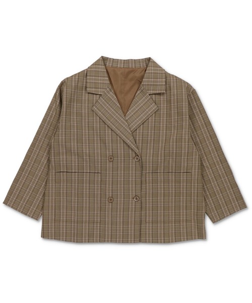 SPINNS（スピンズ）の「チェックダブルテーラードジャケット（テーラードジャケット・レディース・ブラック系その他/ブラウン系その他・ONESIZE）」の11枚目の写真