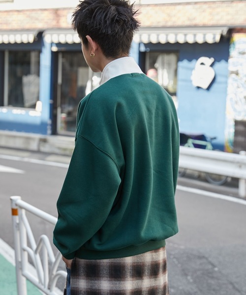 WEGO(ウィゴー)の「WEGO/サークルロゴハーフジッププルオーバー(スウェット・メンズ・ブラック/アイボリー/ダークグリーン・LARGE/MEDIUM)」の6枚目の写真