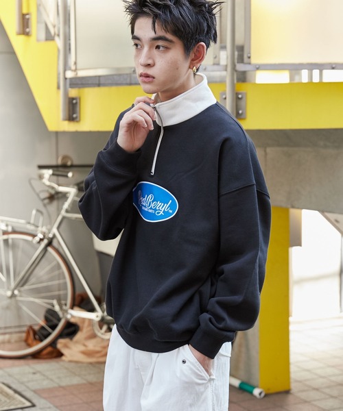 【美品】FR2 ゴルフ サークルロゴ ハーフジップスウェット 刺繍ロゴ 即完売品 FR2ゴルフトレーナーハーフジップ即完売品サークルロゴ