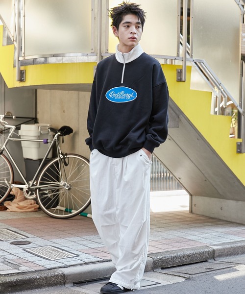 WEGO(ウィゴー)の「WEGO/サークルロゴハーフジッププルオーバー(スウェット・メンズ・ブラック/アイボリー/ダークグリーン・LARGE/MEDIUM)」の19枚目の写真