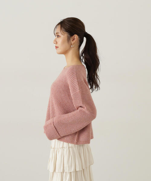 PROPORTION BODY DRESSING（プロポーションボディドレッシング）の「スパンコール畦ニット / 1214270010（ニット/セーター・レディース・グレー/ブルー/ピンク/ダークグレー/ベージュ・SMALL/MEDIUM）」の13枚目の写真