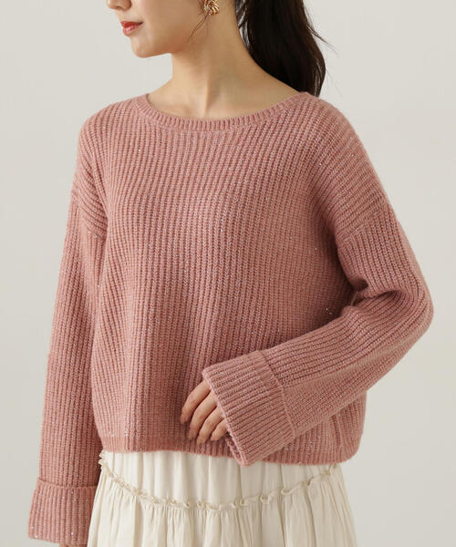 PROPORTION BODY DRESSING（プロポーションボディドレッシング）の「スパンコール畦ニット / 1214270010（ニット/セーター・レディース・グレー/ブルー/ピンク/ダークグレー/ベージュ・SMALL/MEDIUM）」の15枚目の写真