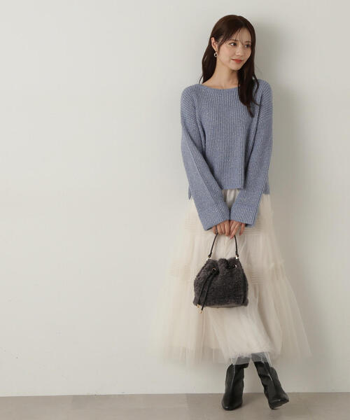 PROPORTION BODY DRESSING（プロポーションボディドレッシング）の「スパンコール畦ニット / 1214270010（ニット/セーター・レディース・グレー/ブルー/ピンク/ダークグレー/ベージュ・SMALL/MEDIUM）」の20枚目の写真