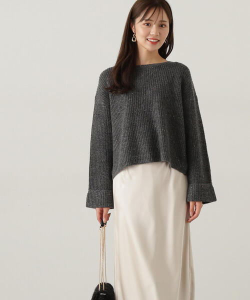 PROPORTION BODY DRESSING（プロポーションボディドレッシング）の「スパンコール畦ニット / 1214270010（ニット/セーター・レディース・グレー/ブルー/ピンク/ダークグレー/ベージュ・SMALL/MEDIUM）」の2枚目の写真