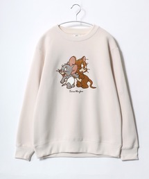 WARNER TOM&JERRY（トムとジェリー）キャラクター サガラ刺繍 裏起毛スウェットトレーナー レディース