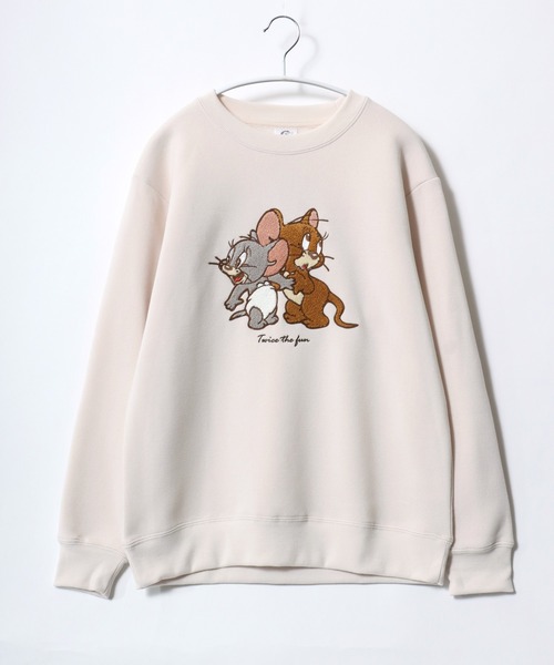 Tom&Jerry(トムアンドジェリー)の「WARNER TOM&JERRY(トムとジェリー)キャラクター サガラ刺繍 裏起毛スウェットトレーナー レディース(スウェット・レディース・ベージュ/ブラウン/グレー/グレイッシュブルー/ベージュ系その他/グリーン/ワインレッド/スミクロ・M/L)」の6枚目の写真