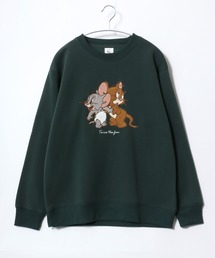 WARNER TOM&JERRY(トムとジェリー)キャラクター サガラ刺繍 裏起毛スウェットトレーナー レディース